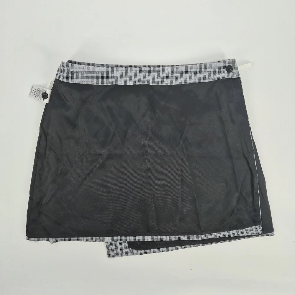 Aritzia Sunday Best Pilot‎ Skort Dusty Blue Check Plaid Mini Size 10
